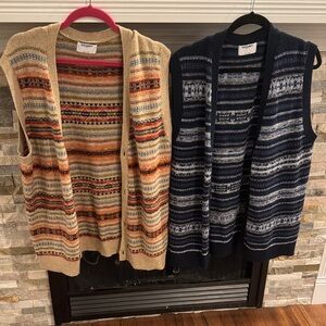 Old Navy Multicolor and Navy Sweater Vests